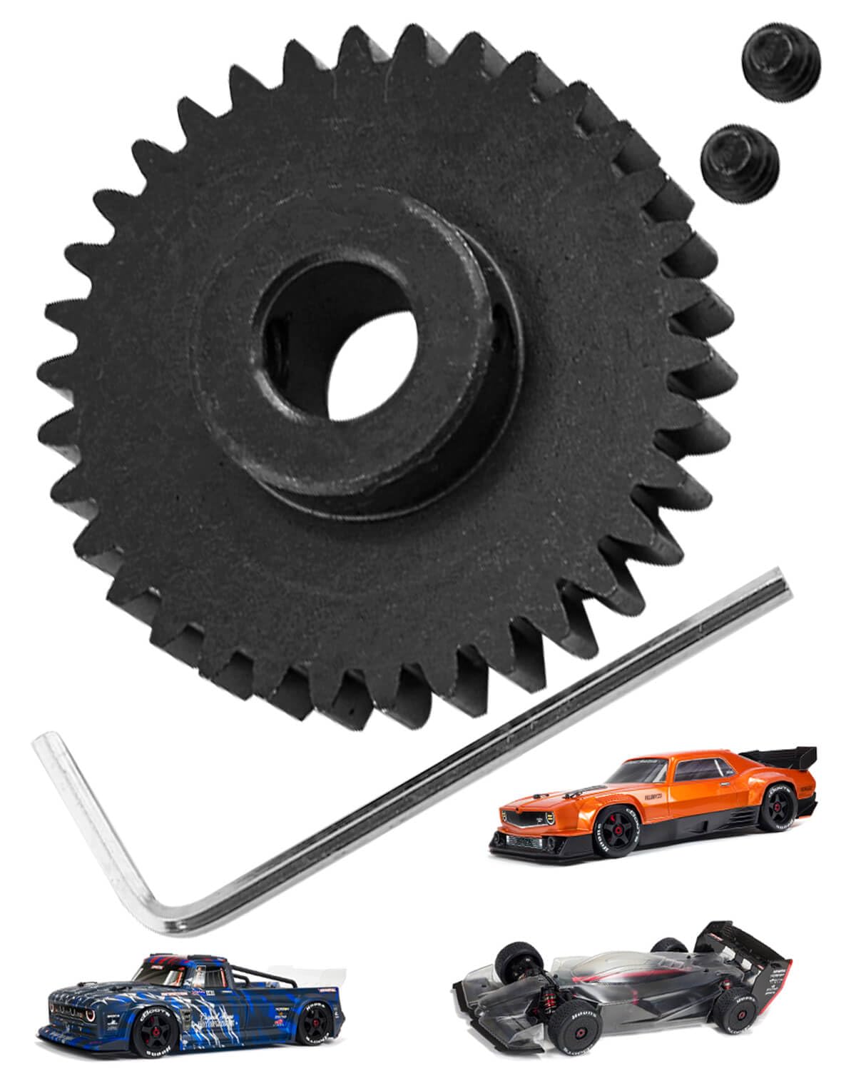 hopsupRC 45 Steel 34T 0.8h Pinion Gear with Wrench