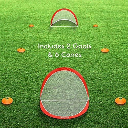 Gosports Portable Pop-Up Soccer Goals For Backyard - Kids & Adults - Set Of Two Nets With Agility Training Cones And Carrying Case #TOP3