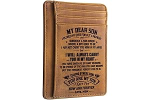 Leather Wallet Engraved Son Gift Front Pocket