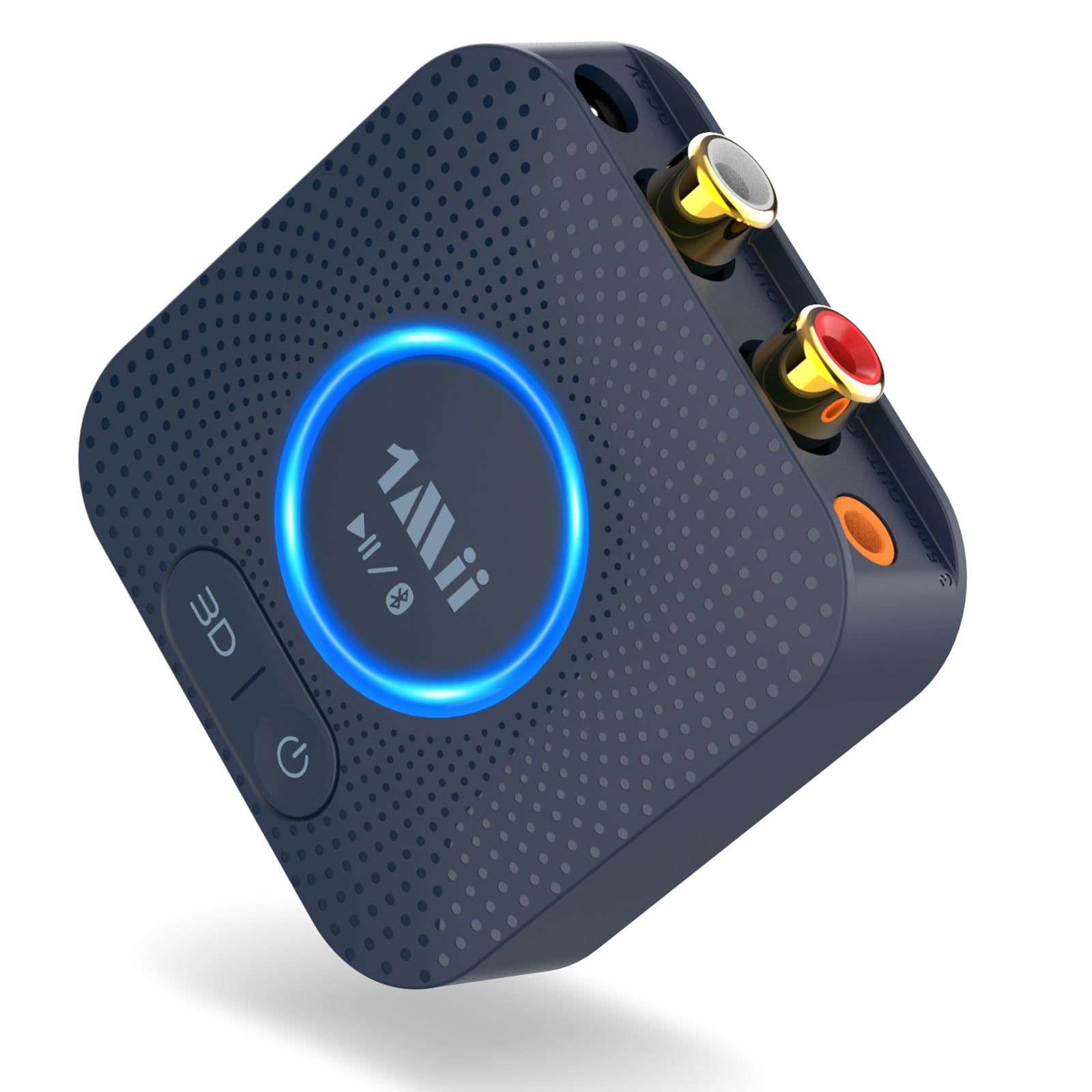 1Mii B06HD HiFi Récepteur Audio Bluetooth 5.3, Adaptateur Bluetooth pour Chaîne Stéréo Domestique, aptX HD Faible Latence, 3D Surround, 15hrs Playtime, RCA 3,5mm AUX Jack
