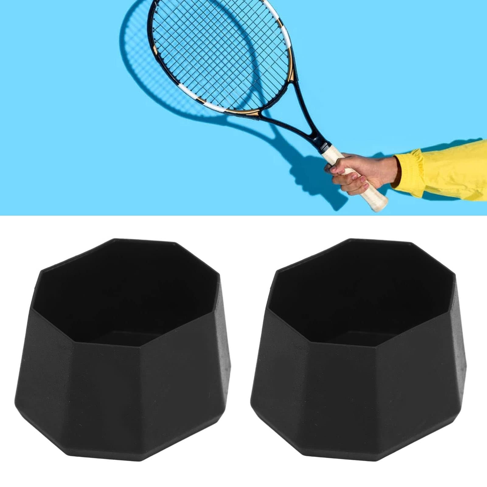 Lot de 4 Embouts de Raquette de Tennis en Silicone, pour Manche de Raquette de Tennis, Accessoire de Tennis pour Raquette de Racquetball