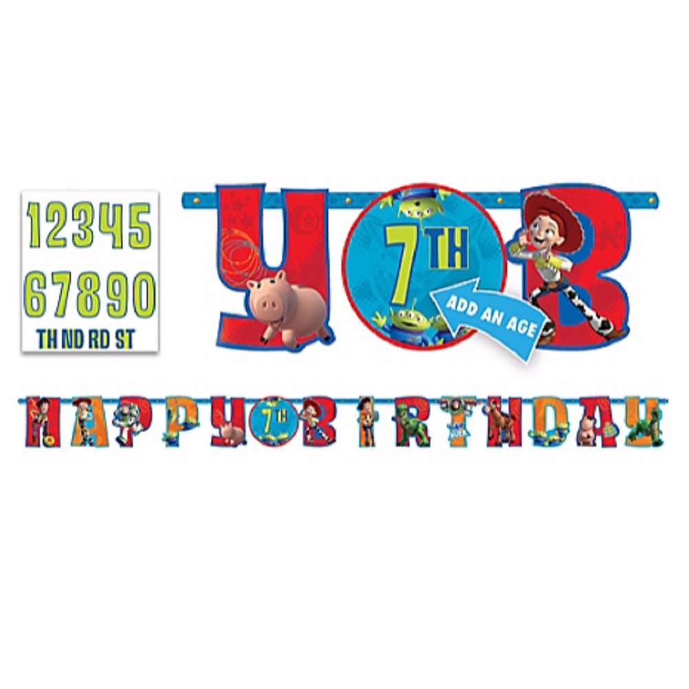 amscan Toy Story Letter Banner 10 Ft.,Multi Color,10Feet x 10
