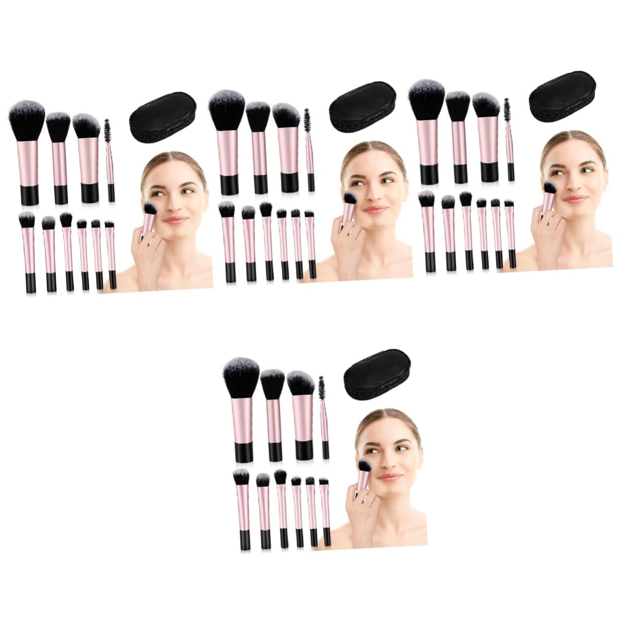 Baluue 40piezas Mini Brochas De Maquillaje Bolsa De Almacenamiento De Brochas De Viaje Para Cosméticos De Ojos y