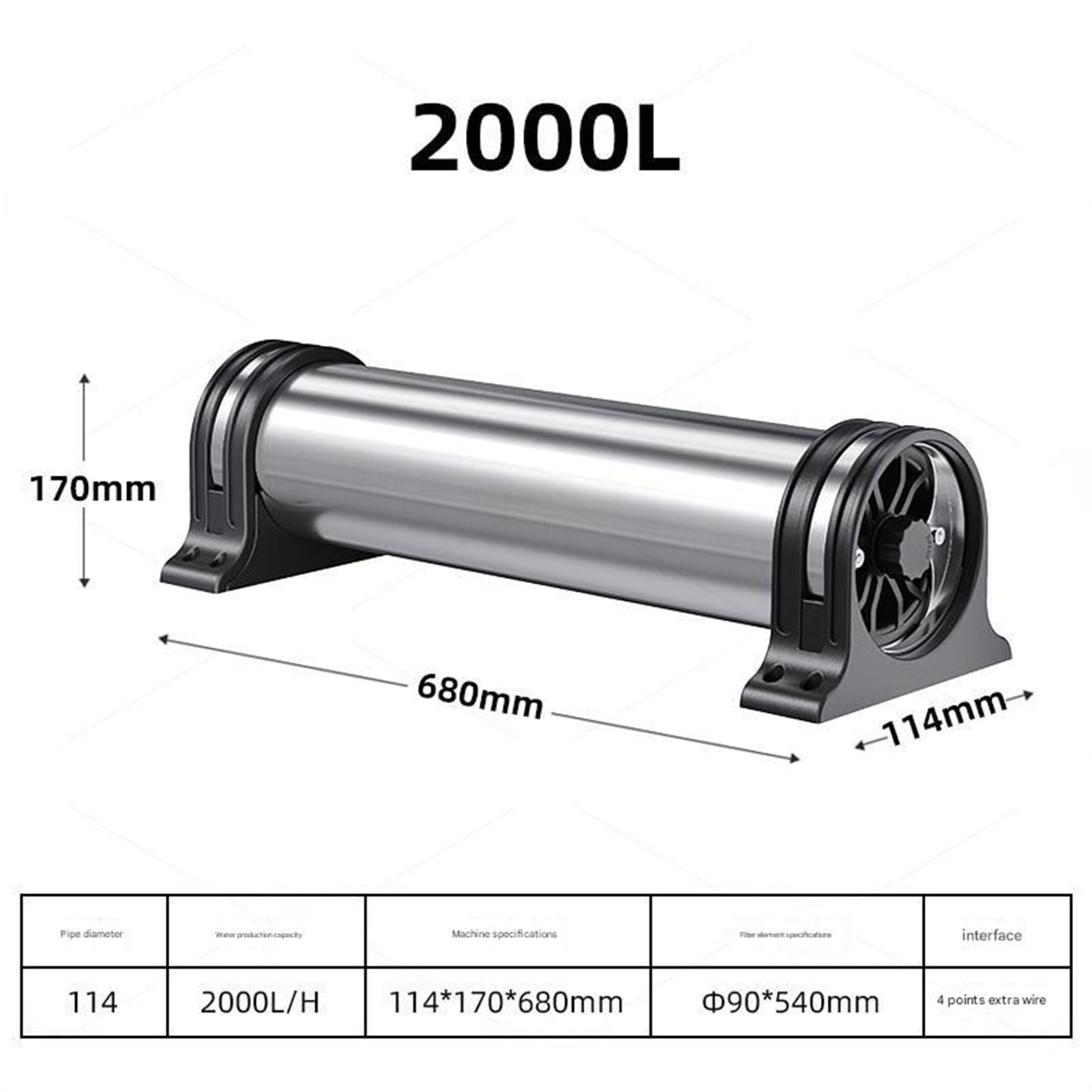 Purificador de agua acero inoxidable 2000l, modelo doméstico, purificador ultrafiltración alto flujo, del grifo en el sabor del agua. Fácil instalación
