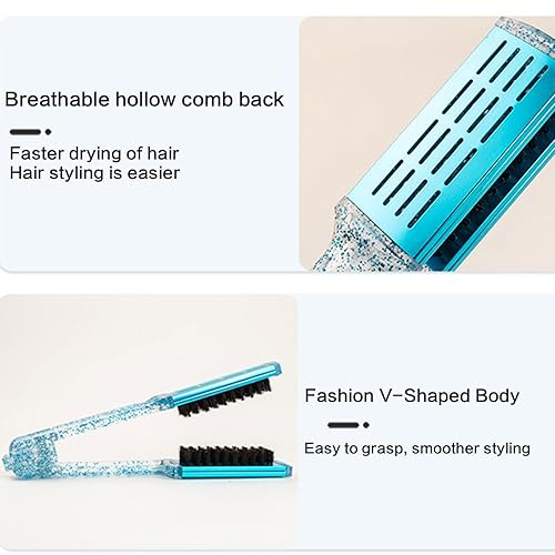Miniatura 8 de Peine alisador de pelo en forma de V para mujeres y hombres, cepillos para el hogar, peluquero estilista, herramienta de peinado de doble cara para