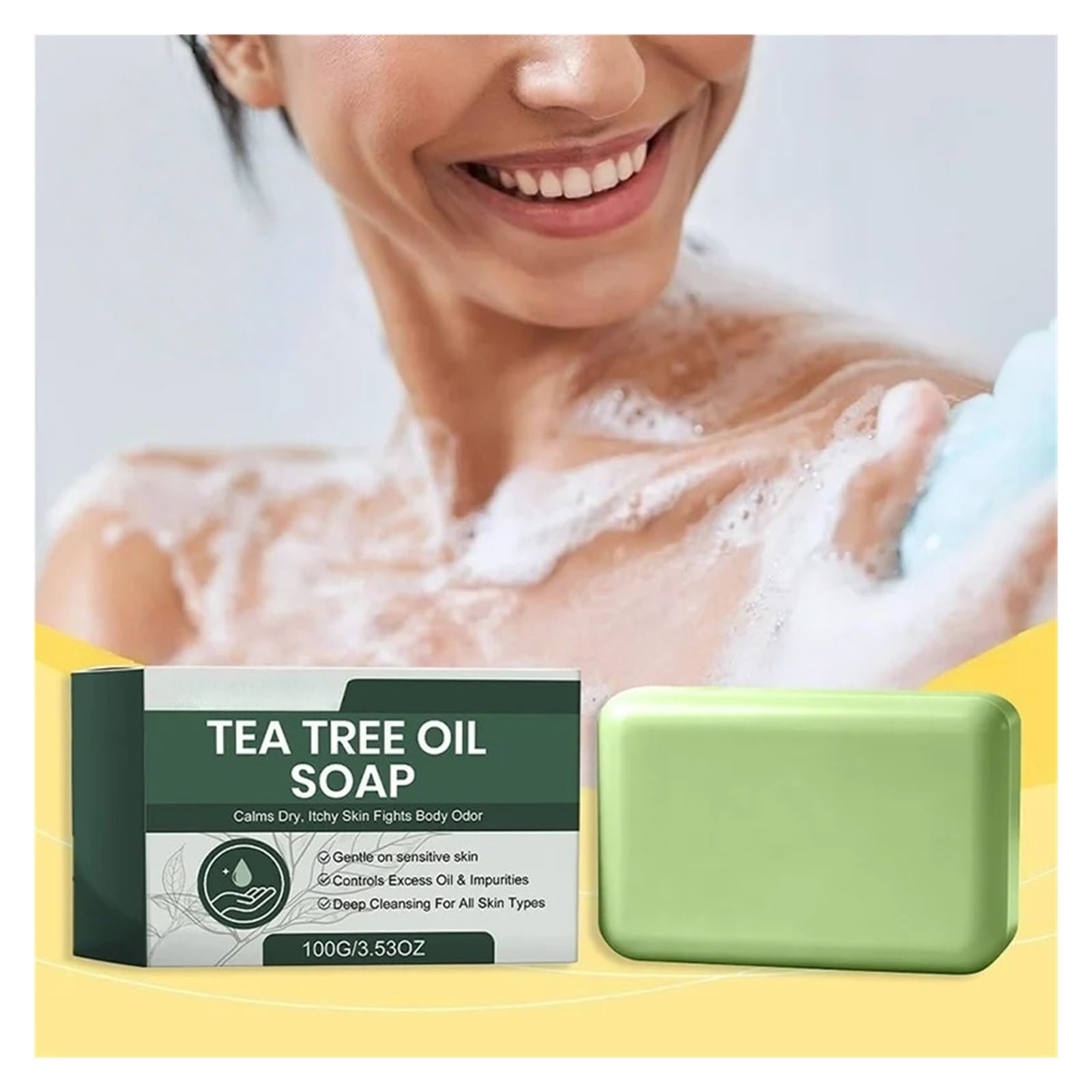 Teebaumseife Handgemachte Teebaumölseife, natürlicher Pflanzenextrakt | [](Soap 2PCS)