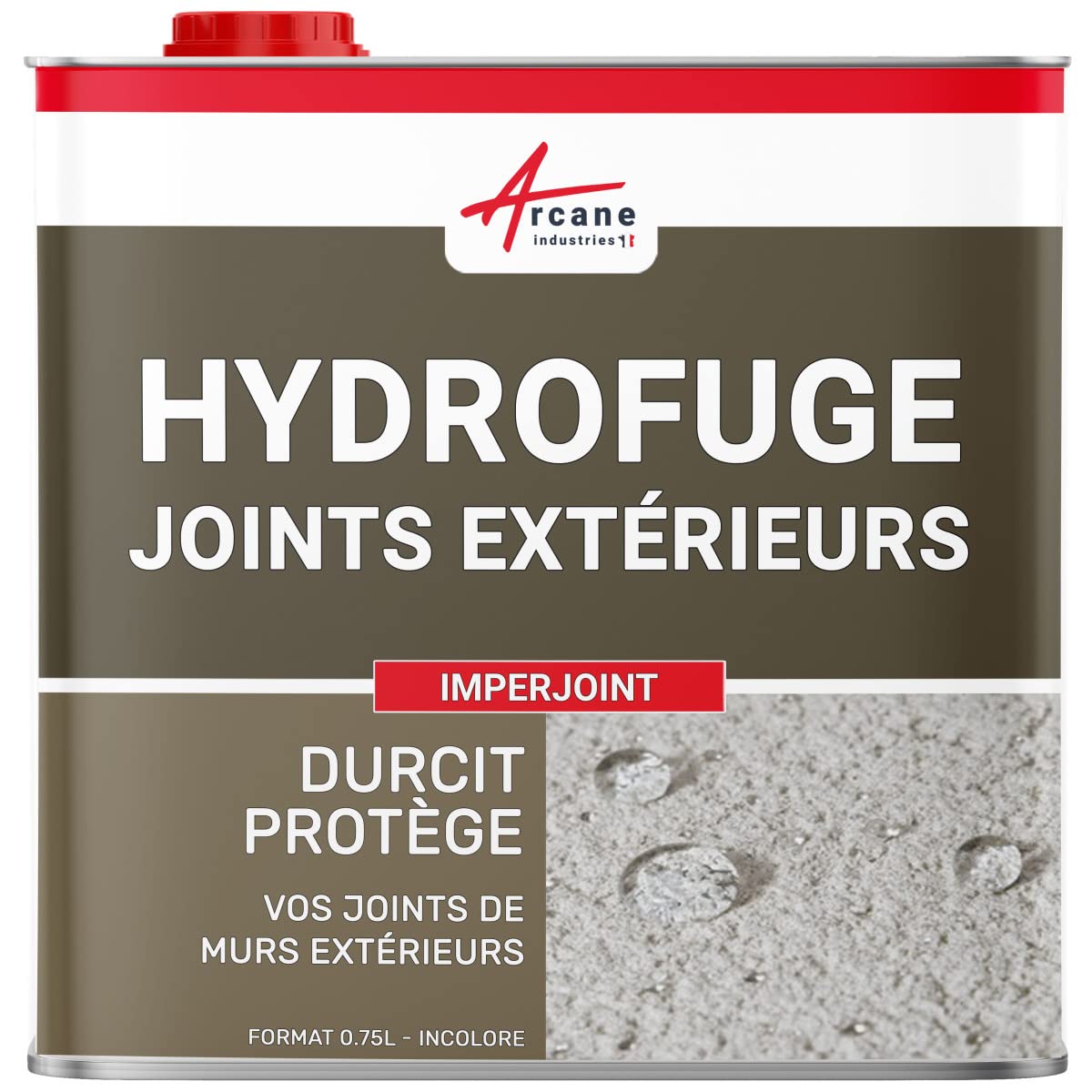 Joint Farinant et Friable, Durcisseur 0.75 L (jusqu'à 3.75 m²) | Durcit les Joints Farinants, Hydrofuge, Protège du Gel, Murs, Façades, Sols et Carrelage Poreux - Arcane Industries