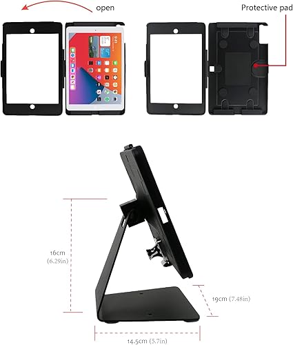 Miniatura 6 de Soporte de quiosco de seguridad antirrobo de escritorio para iPad de 10.2 pulgadas (9 generación.2021, 8 generación 2020, 7 generación.2019), con