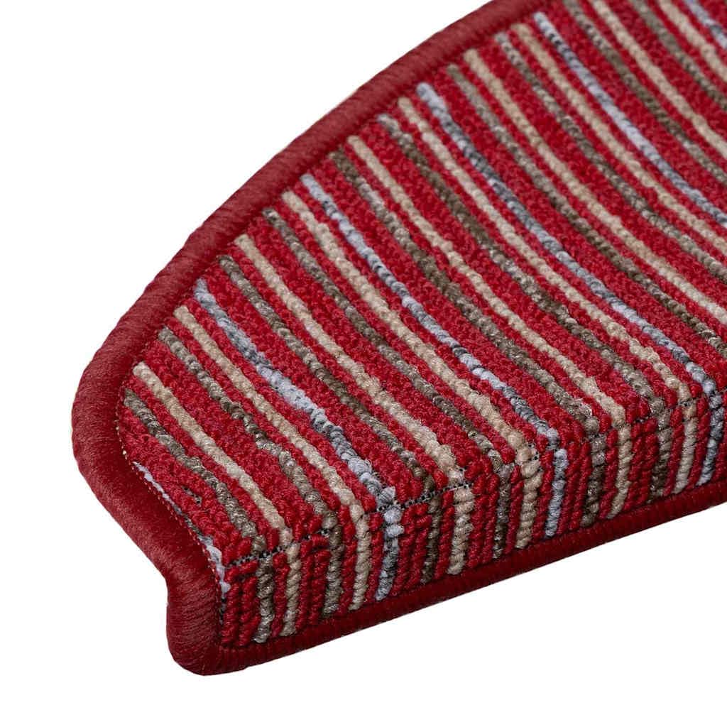 Selbstklebende Treppenschoner 15 Stück Rot 65 x 21 x 4 cm Treppenstufen Matten, Teppich Innen für Treppen, rutschfest Stufenmatten Treppenteppich