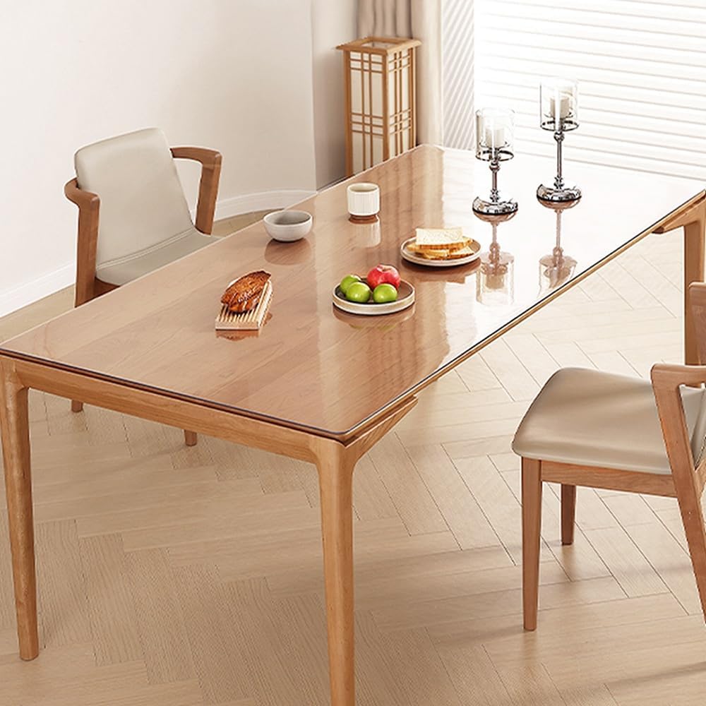 PVC Table Protector Transparent 2.5mm Thick Table Desk Pad Clear Table Cover Plastic Clear Desk Pad 16/18/21/26/36" Wide Multi-Purpose for Table Dining Room(Clear,60cm x 90cm/24x35in)