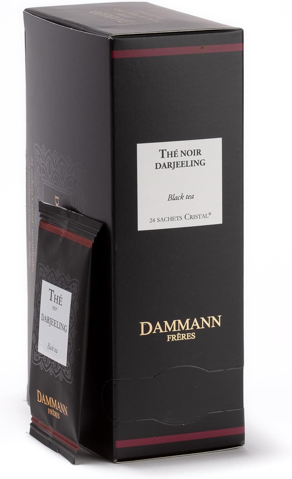 Dammann Freres Satchets, Darjeeling Tea Bags, Premium French Gourmet Black Tea, Individually Wrapped, 24 Count (Single Pack)