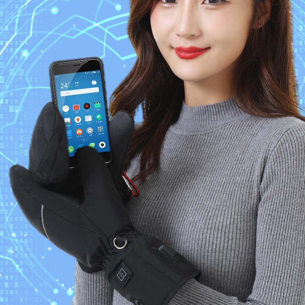 Gants chauffants pour femme avec écran tactile, gants thermiques rechargeables antidérapants avec doublure en polaire, gants thermiques d'hiver pour cyclisme et ski Akemaio Gants chauffants