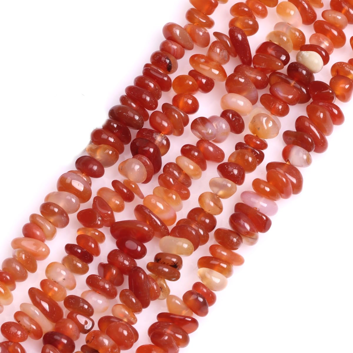 GEM-Inside 100pcs 6x8mm Freeform Gemstone Red Carnelian Chips Beads Bracelet Beads for Jewellery Making Strand 15''