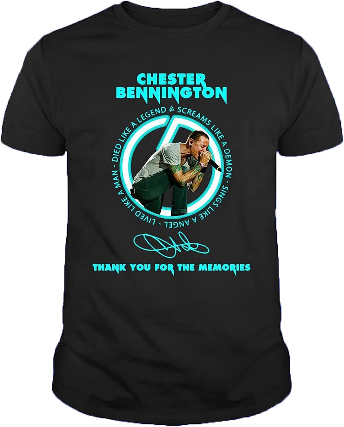 Yi Jan Men's Colour20 Chester Bennington Tee Single Tour Wo Black T-Shirt Black Xl