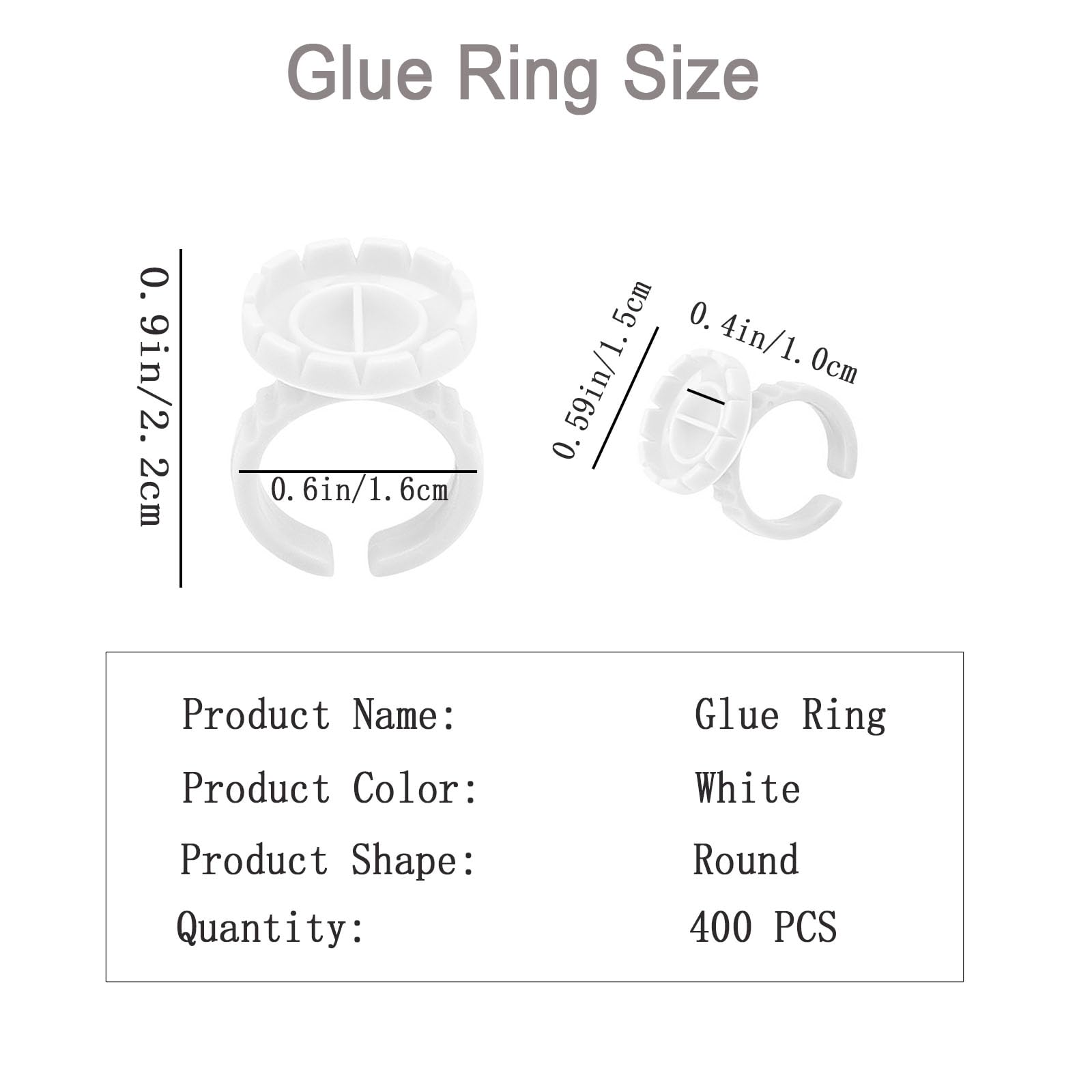 Glue Rings for Eyelash Extensions, 400 PCS Glue Rings Lash Ring for Glue, Smart Lash Glue Ring Holder Blooming Eyelash Glue Holder, Disposable Volume Fanning Cup for Lash Extension Supplies,Adjustable