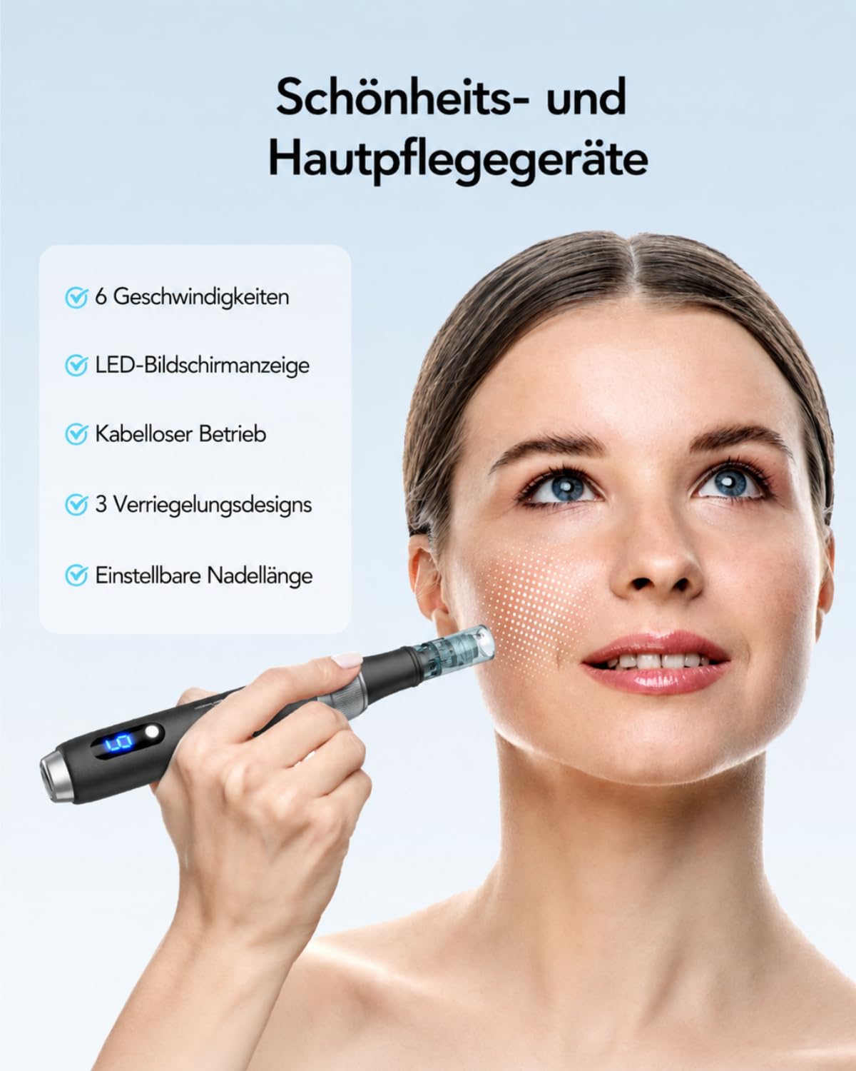 M7S Microneedling Pen Mikronadelstift Professioneller Dermapen mit 22 Ersatzkartuschen Kabelloser Microneedling Pen Einstellbares Microneedling-Gerät für die Hautpflege