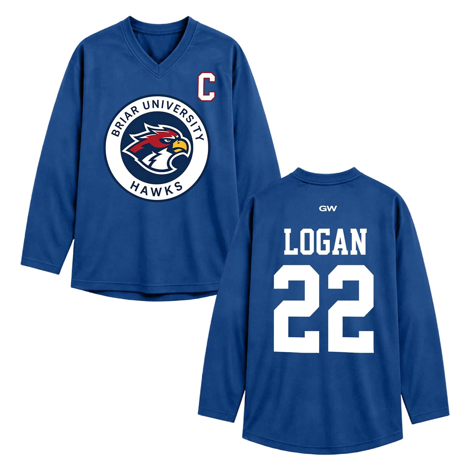 Off-Campus Merch Jersey V-Neck Sports T-Shirt for Men and Women, Ice Hockey Fan Shirt Graham 44 / Logan 22 / Tucker 46 / Di Laurentis 66, Briar-u Merch Shirt, L