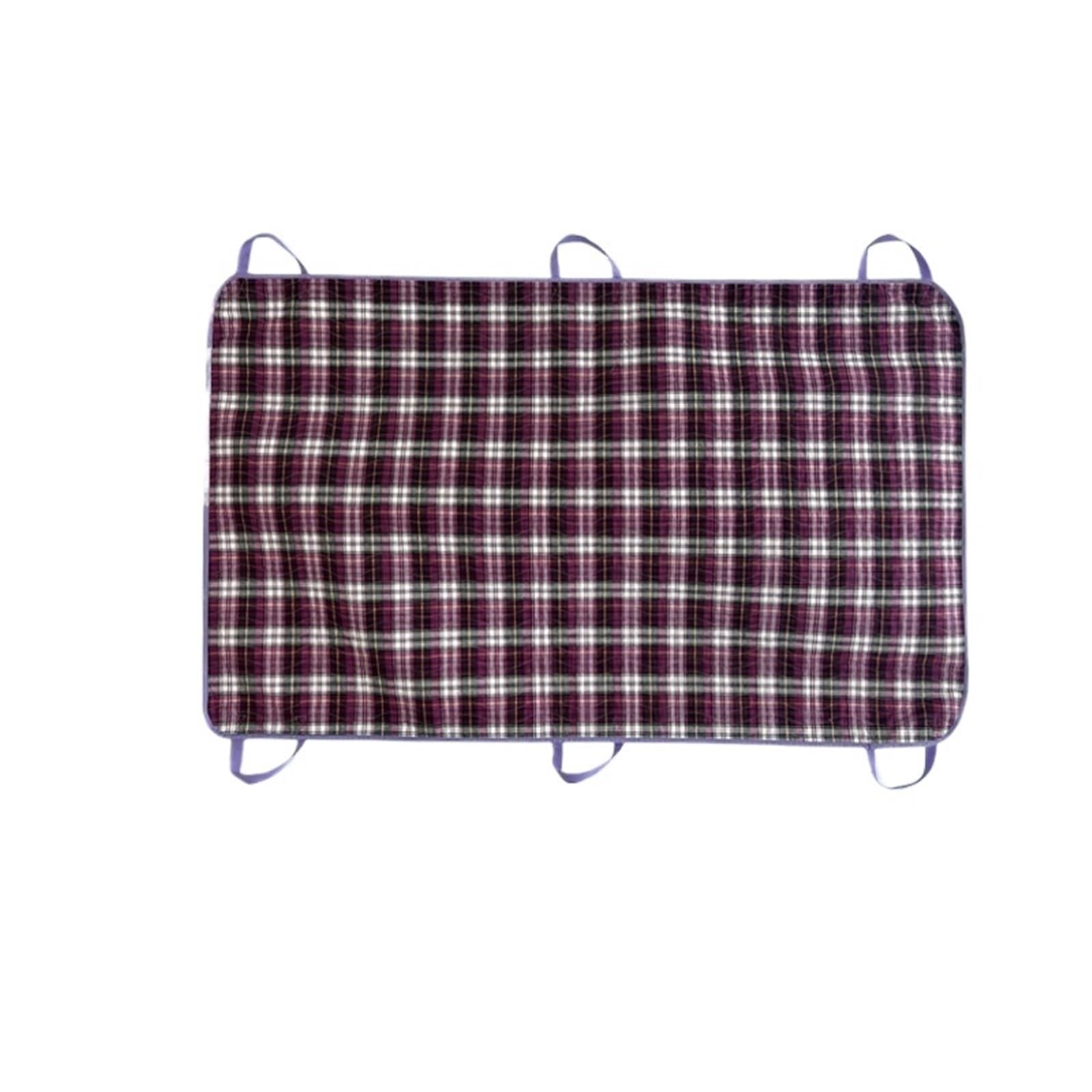 Bettlägerige ältere Menschen Inkontinenzunterlage Waschbar, Transferlaken Zum Drehen Inkontinenz Bettunterlage, Rutschfest Inkontinenzauflage Pflegeheim(Purple,90X150CM_WITH HANDLE)