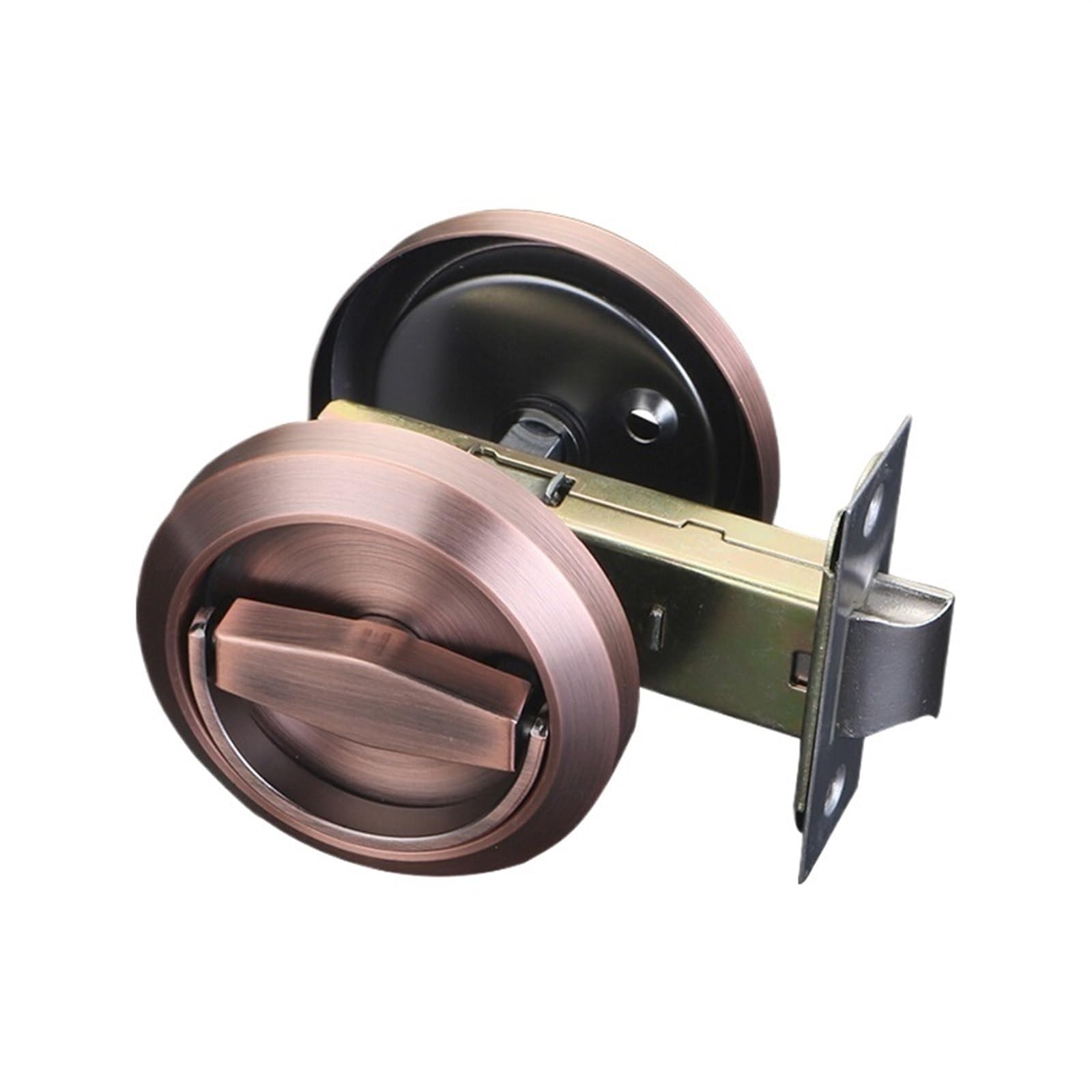 Wqgqpxob Red Bronze Set Hidden Door Locks Stainless Steel Handle Recessed Cinet Invisible Pull Mechanical Outdoor Lock For Fire Proof Hardware 1Pcs(Red Bronze Set)