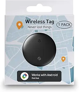 Air Smart Tracker Tag for Android, Item Locator Key Finder Works with Find Hub App, Luggage Tracker for Keys, Wallet, Suitcase, IP67 Waterproof, Compatible with Galaxy & Pixel Android Phone