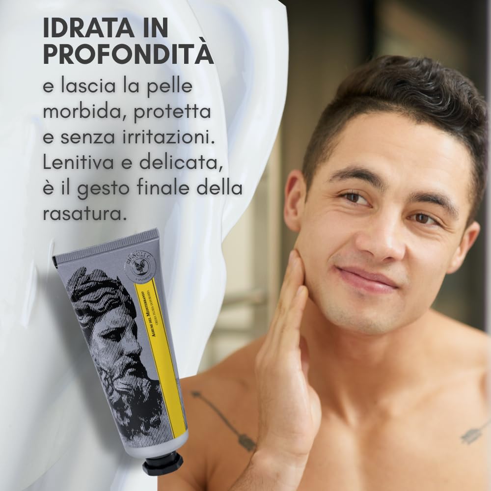 Bignoli Crema dopobarba uomo Artigianale - 75ml – Lenitiva e Idratante – Dopobarba in crema per cura personale uomo (Agrumi)