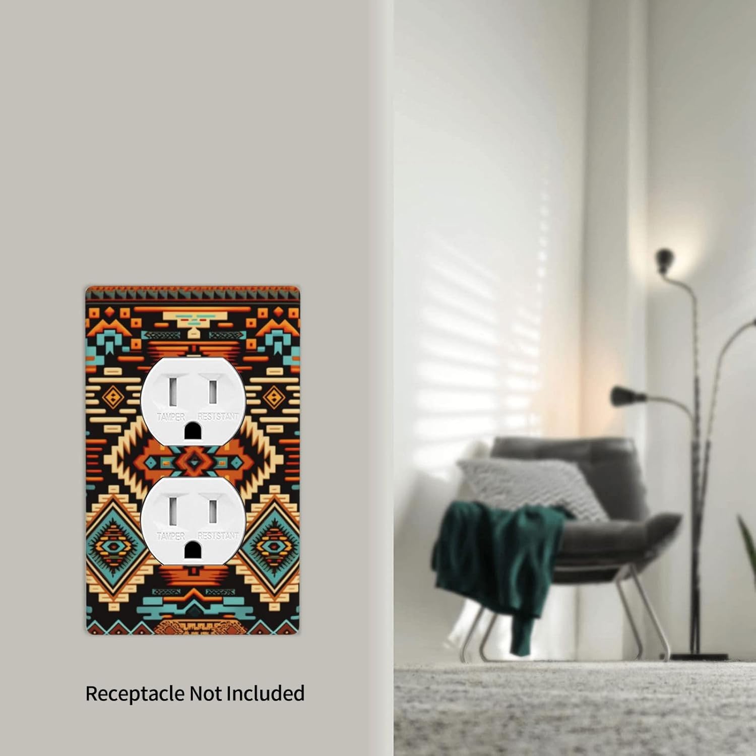 Duplex Receptacle Outlet Wall Plate 1-Gang Single Decorative Light Switch Cover Faceplate