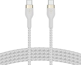 Belkin Apple Certified USB C To C Fast Charging Cable Type C Cable, Charge And Sync Ultra Flexible Silicone, Double Nylon Braided Cable, 60W PD, USB-IF Certified 3.3 Feet (1M) Â– White