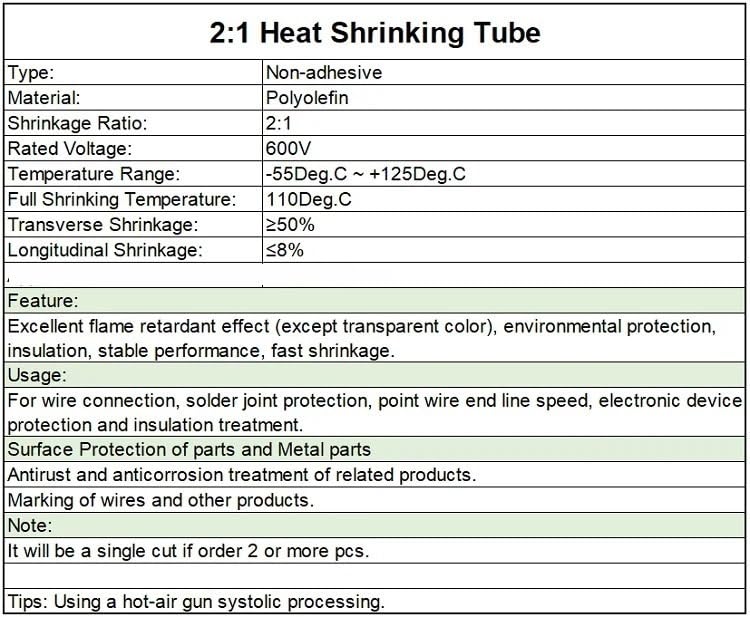 Rurki termokurczliwe, koszulka termokurczliwa, 1 szt. Rurka termokurczliwa do zastosowań morskich, 1 metr w kolorze zielonym, średnica od 1 mm do 50 mm rurka termokurczliwa, izolowana tulejka kabla te