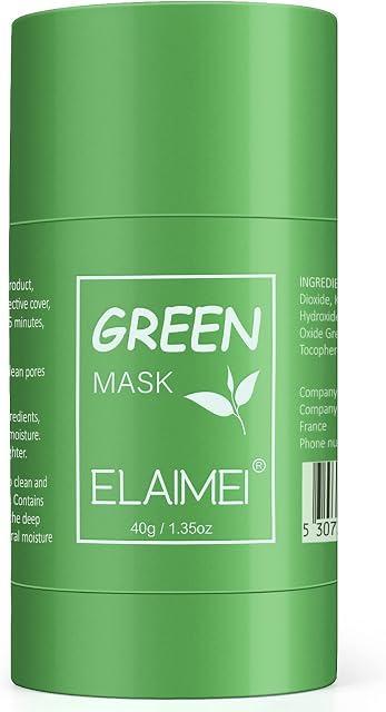 Green Tea Mask Stick, Green Tea Cleansing Mask Stick, Poreless Deep Cleanse Green Tea Purifying Clay Stick Mask for Blackheads Remover, Face Moisturizer and Oil Control, Suitable for All Skin Types