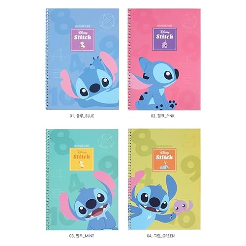 Miniatura 4 de Stitch Half Line Spring Note - Cute 26 x 18.8 cm (10.2 x 7.4 in) Spiral Bound Notebook with Unique Half-Lined Pages, Durable Hardcover, Ideal for