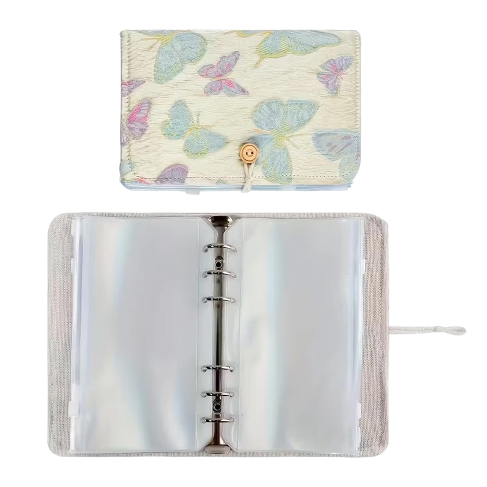 Maxtonser Circular Needle Organiser Bag with 12Pcs Removable Zippered PVC Binder Pocket Portable Knitting Needle Case For Sewing