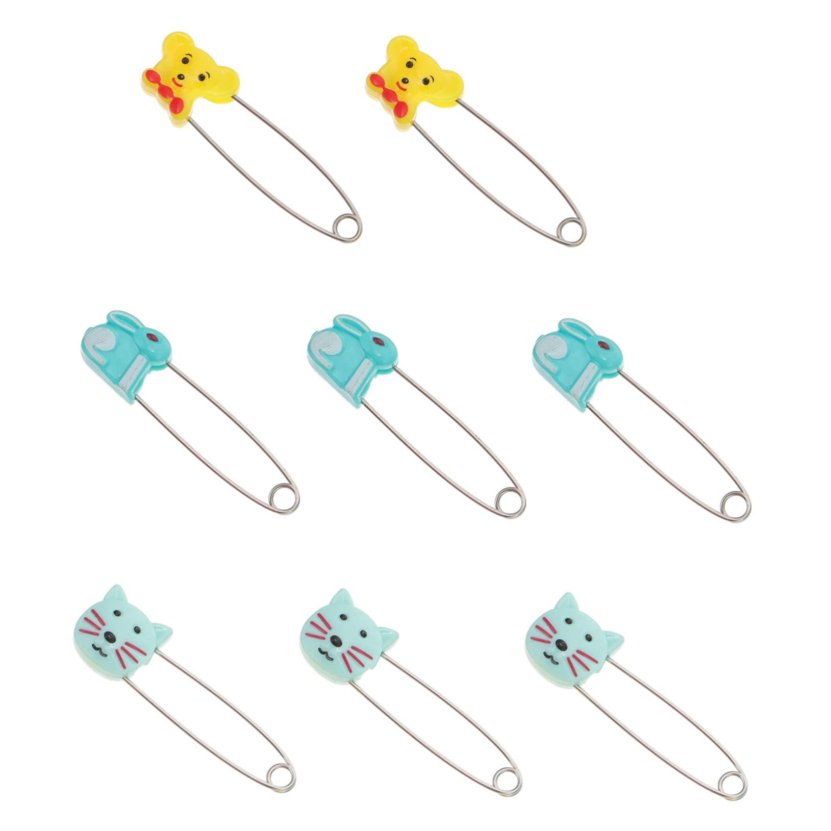 LALAFINA 10pcs Cartoon Animal Buckle Pin Safety Baby Pin for Clothes Random Color