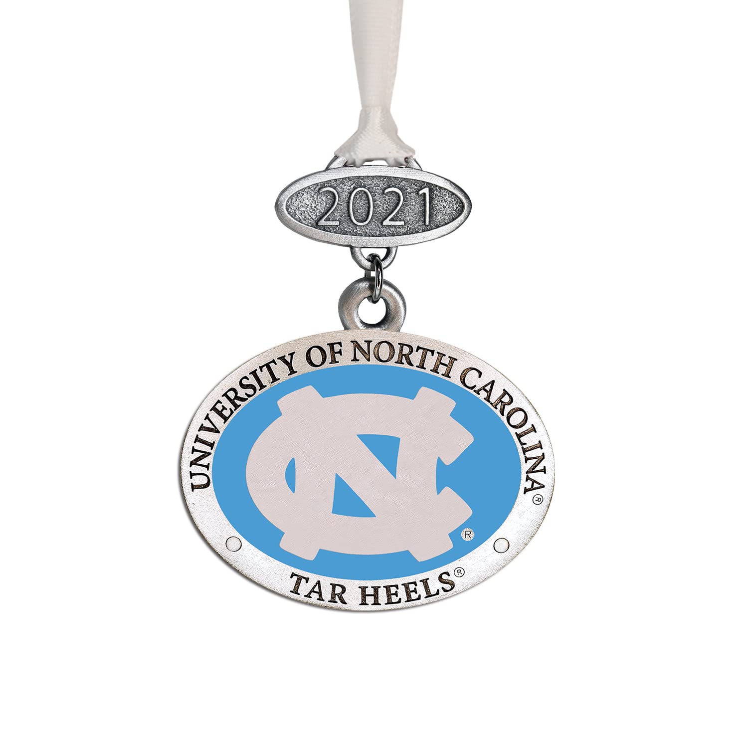 Heritage Pewter North Carolina Class of 2025 Ornament | Hand-Sculpted Christmas Tree Ornament | Intricately Crafted Metal Pewter Alma Mater Inlay