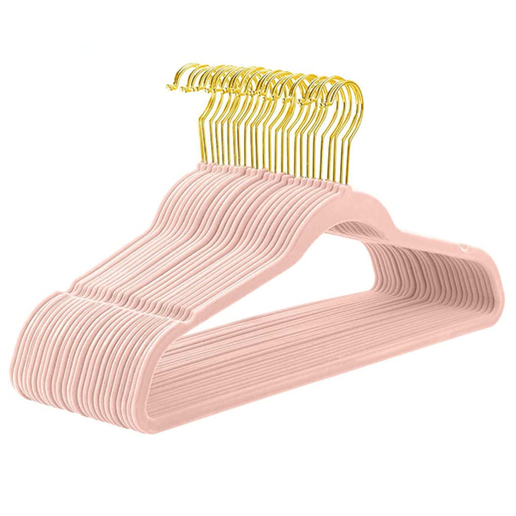 SZYDD Gold Hook Non-Slip Flocking Hanger 20 Pieces Non-Slip Clothes Hanger Clothes Drying Rack Coat Suit Shirt Pants Hanger
