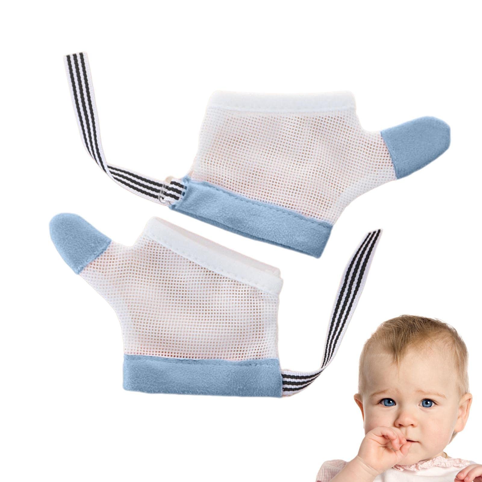 Rianpesn Thumb - Blue Finger Sucking Stop For Kids - 1 Pair Stop Thumb Sucking And Finger Sucking | Adjustable Breathable Thumb Sucker Stopper And Finger Guard And Kids