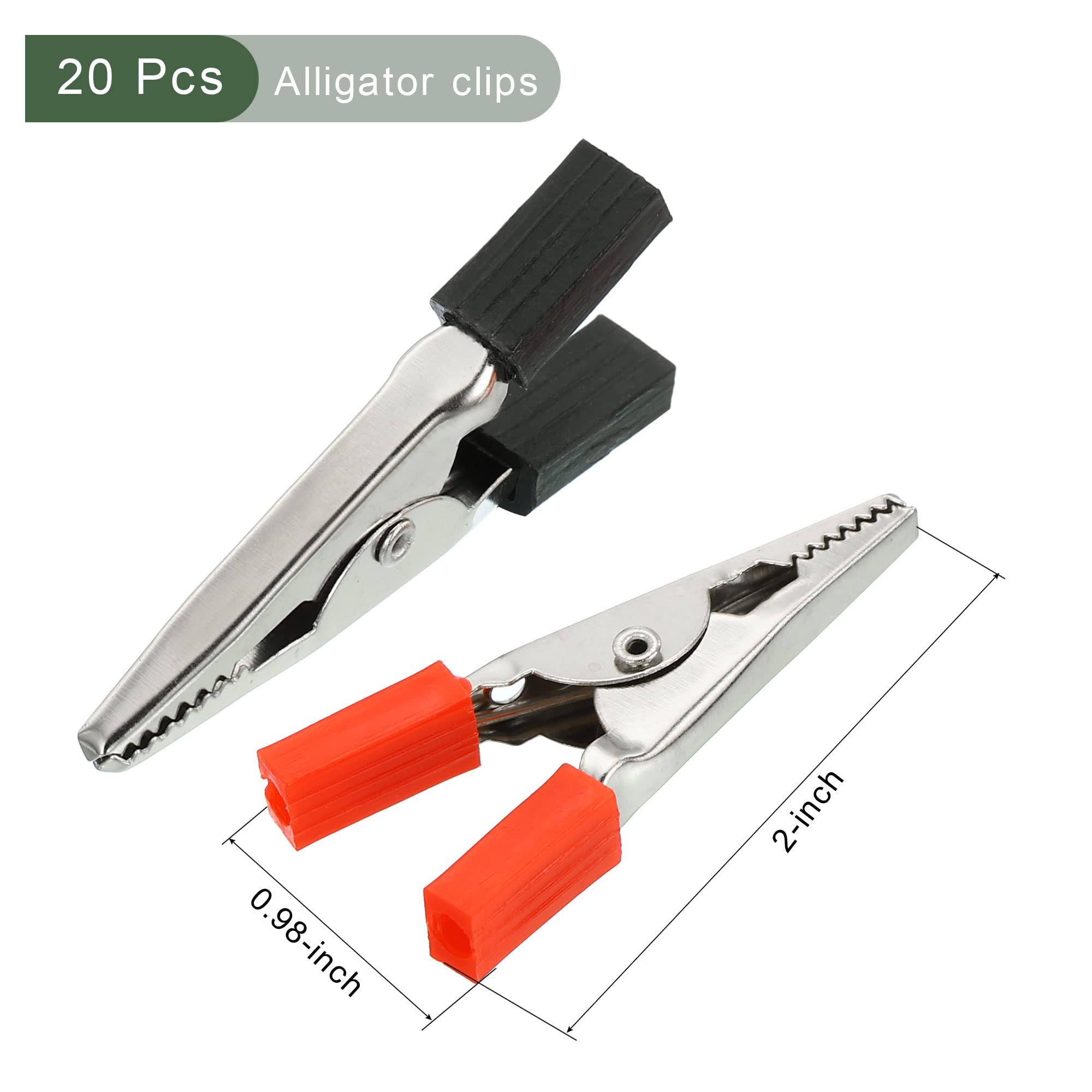 YOKIVE 20 Pcs Alligator Clip, Pre-Insulated Crocodile Test Clamp - Image 2