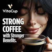 Vista 3 de VitaCup Extra Shot Strong Coffee Pods, Bold & Intense Dark Roast w/Espresso Shot, High Caffeine, Vitamin B12, Antioxidants, Recyclable Single Serve