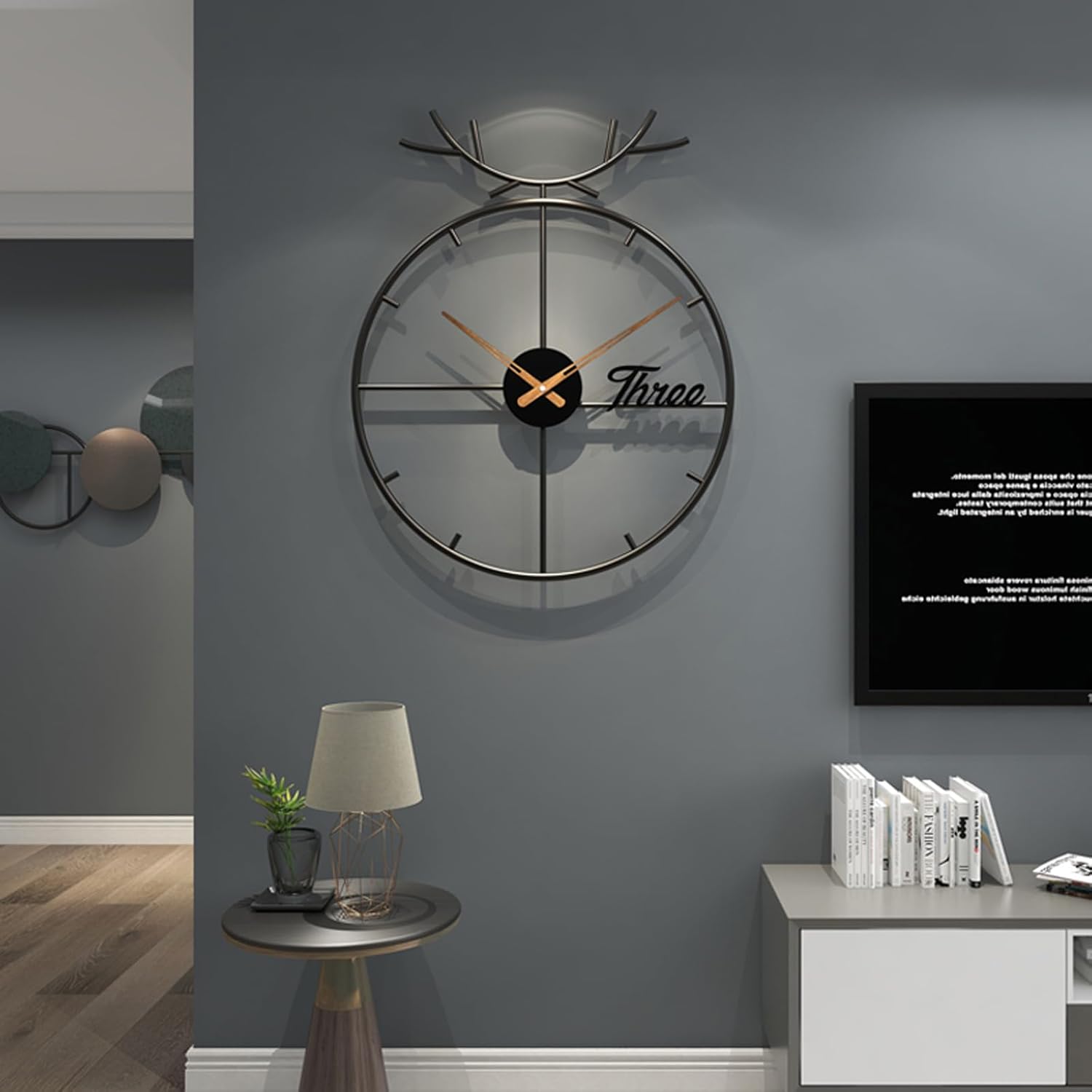 Large Black Wall Clock for Lliving Room Decor 22 Inch Big Metal Minimalist Modern Wall Clock Battery Operated Non Ticking for Kitchen Office Bedroom Silent Simple Clock for Home Decor