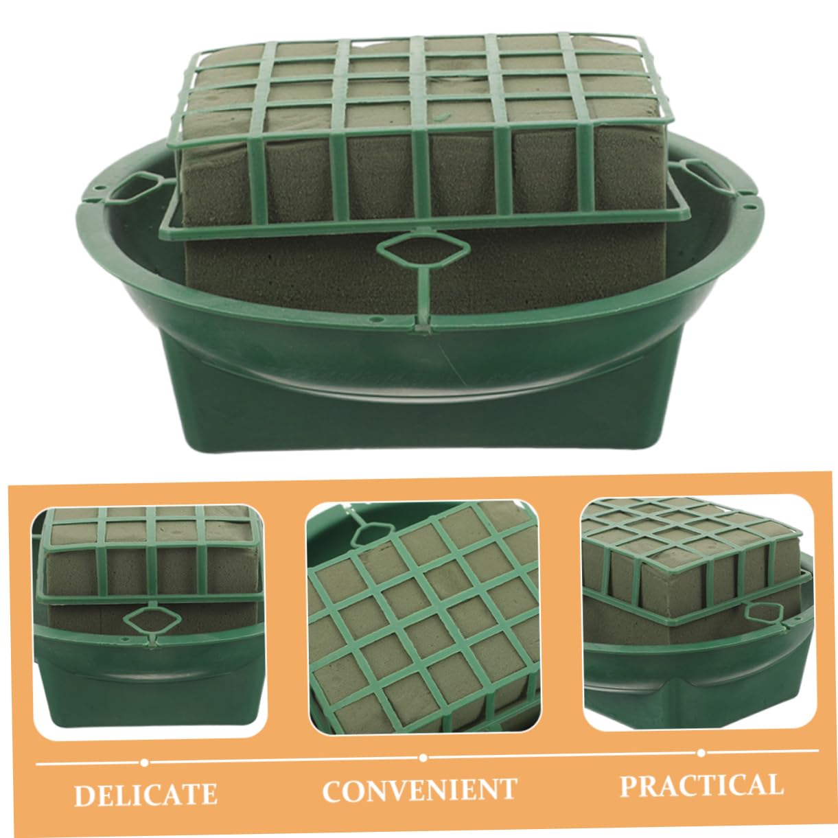 ERINGOGO Flower Arrangement Supplies 2pcs Floral Foam Cage Mud Bowl for Celebrations