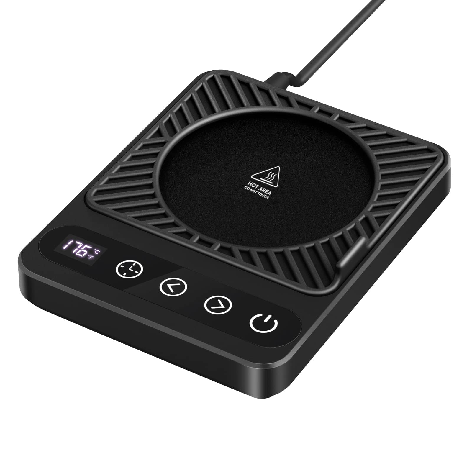 Misby Coffee Warmer, Mug Warmer for Desk with 6 Temp Settings, 12H Timer, Auto Shut Off Coffee Cup Warmer,Smart Coffee Gifts Coffee Warmer Plate Keeps Hot, Fresh for Coffee, Tea, Milk, Beverage,Black