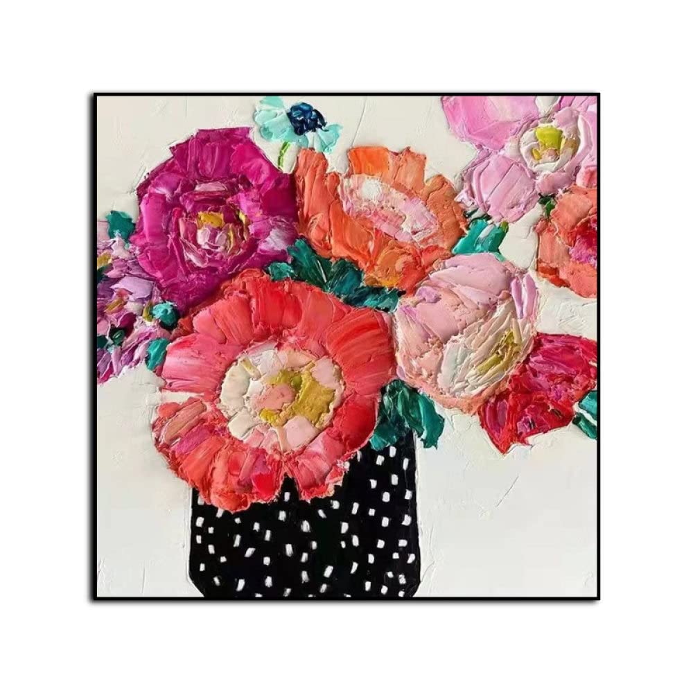Grand mur art décor à la maison peinture abstraite florale moderne vase acrylique 3D