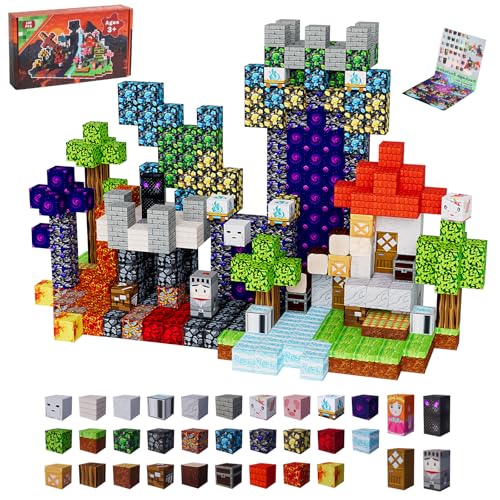 100PCS Magnetic Blocks Building Toys for Kids - 0.8in Magnet Cubes Portal Theme Toddler Toys, STEM Preschool Educational Sensory Construction Set, Birthday Gifts for Boys Girls Age 3-8