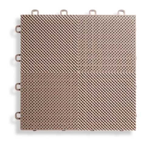BlockTile B2US5130 Deck and Patio Flooring Interlocking Tiles Perforated Pack, Beige, 30-Pack Cover
