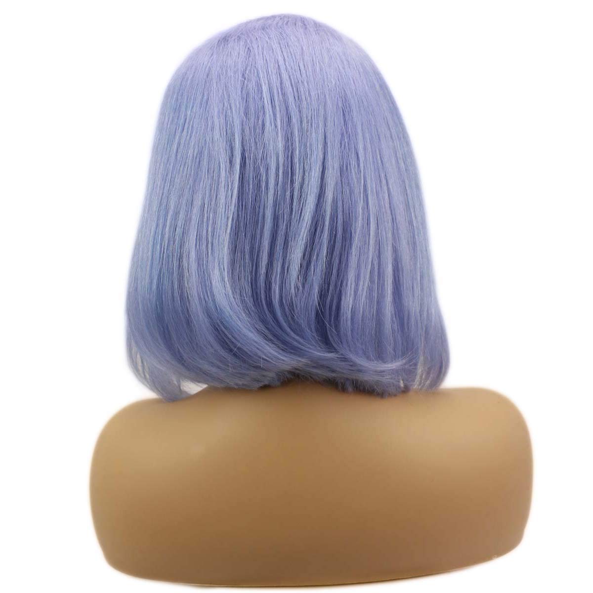 Dreambeauty Short Bob 13x4 inch Lace Front Human Hair Bob Wigs 150% Density Straight Hair Pre Plucked with Baby Hair Free Part for Women (10 inch, #Light Blue)