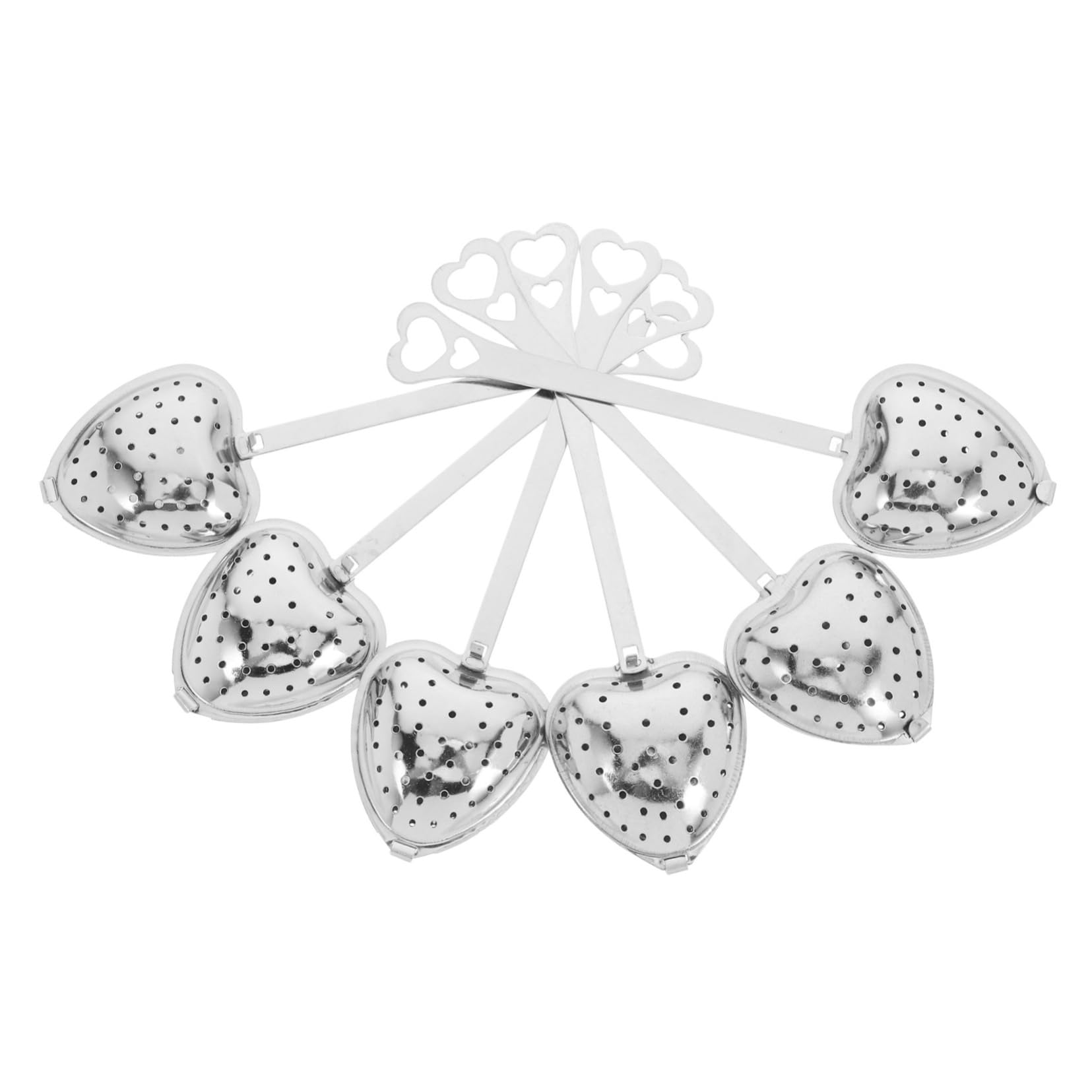 Cabilock Stainless Steel Heart Tea Strainer 6pcs Fine Mesh Tea Infusers Easy Cleaning Accessory