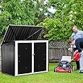 Goplus 6' x 3' Outdoor Storage Shed, Multi-Purpose Galvanized Steel Garden Shed with Air Vent and Lockable Door, Tool Storage Shed for Backyard, Patio & Lawn