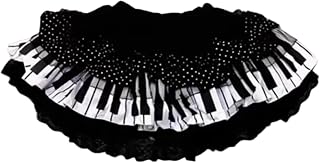 Falda de Piano, Piano para Mujer Llave de Moda de Moda Lindas Faldas con Cintura elástica, Falda de Escena en Blanco y Negro