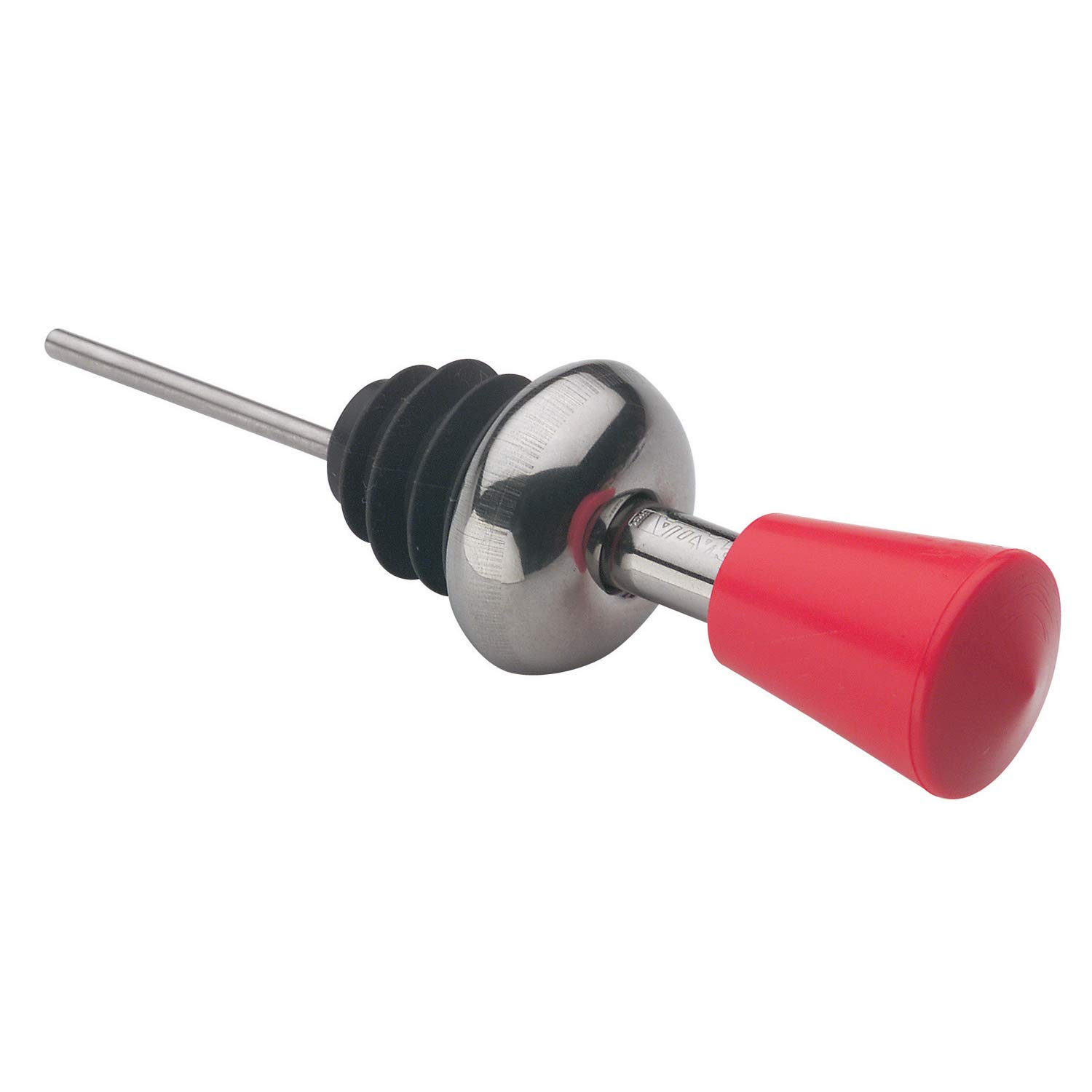 PIAZZA Tappo Versatore Diritto in Acciaio Inox con Silicone e Capsula - Confezione da 4 Pezzi