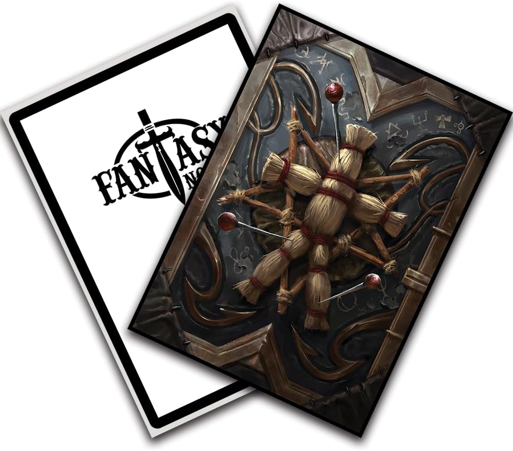 Fantasy North - Book of Curses - Spell Book Series I - 100 Textured Matte TCG Card Sleeves - Fits Magic MTG Commander Pokemon and Other Card Games - Playing Card Sleeves