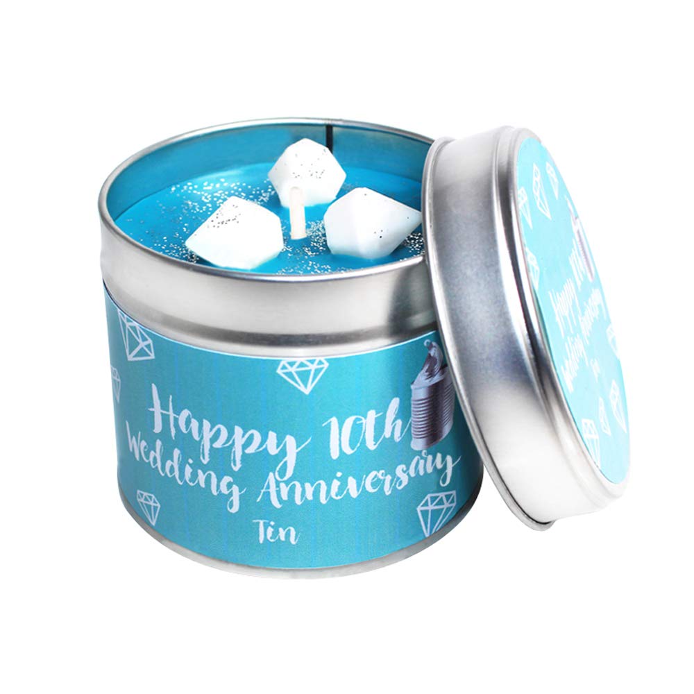 10th Tin Wedding Anniversary Candle Tin/SOYA Wax/Handmade to Order Daily